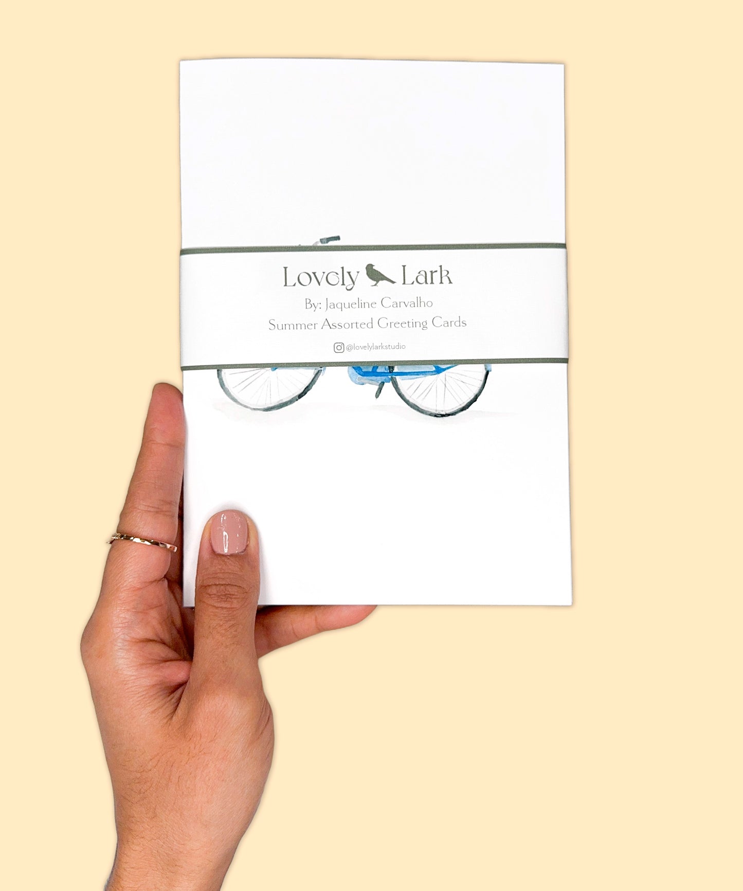 Summer Assorted Greeting Card Set – Set of 5 Blank Watercolor Card