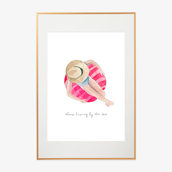 Slow Living by the Sea - Watercolor Print