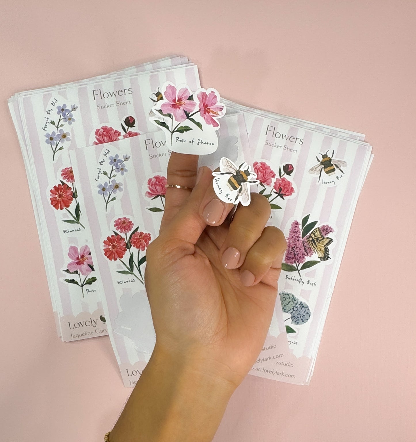 Flower Sticker Sheet – Watercolor Stickers for Journals, Planners & Crafts