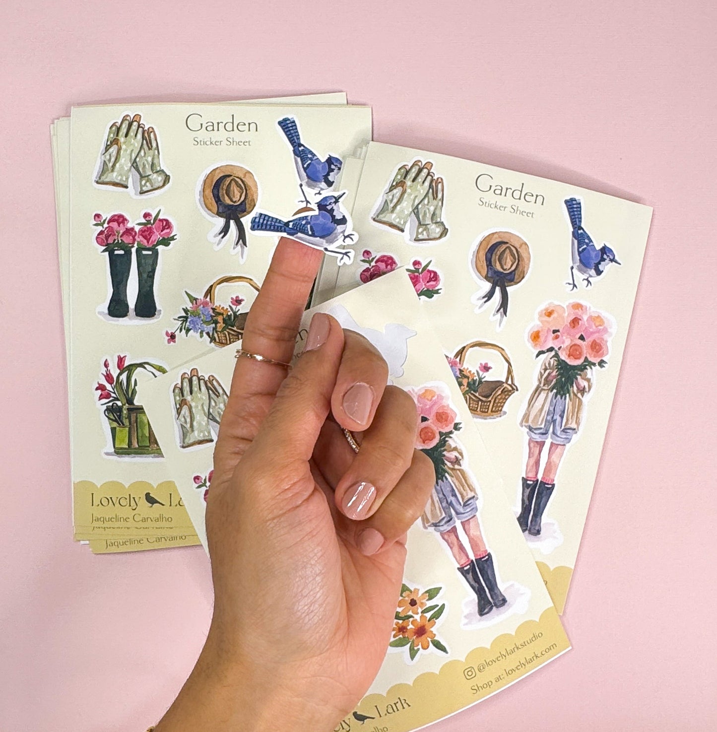 Garden Sticker Sheet – Watercolor Stickers for Journals, Planners & Crafts