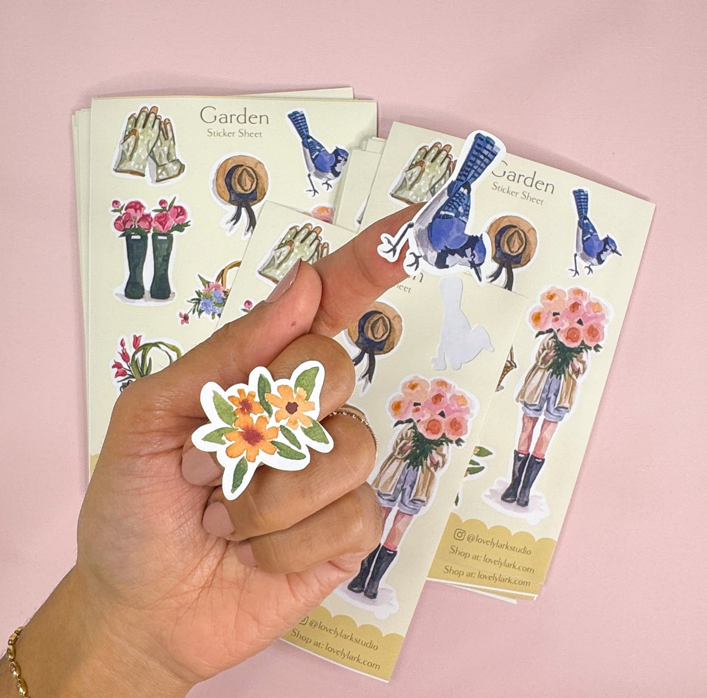 Garden Sticker Sheet – Watercolor Stickers for Journals, Planners & Crafts