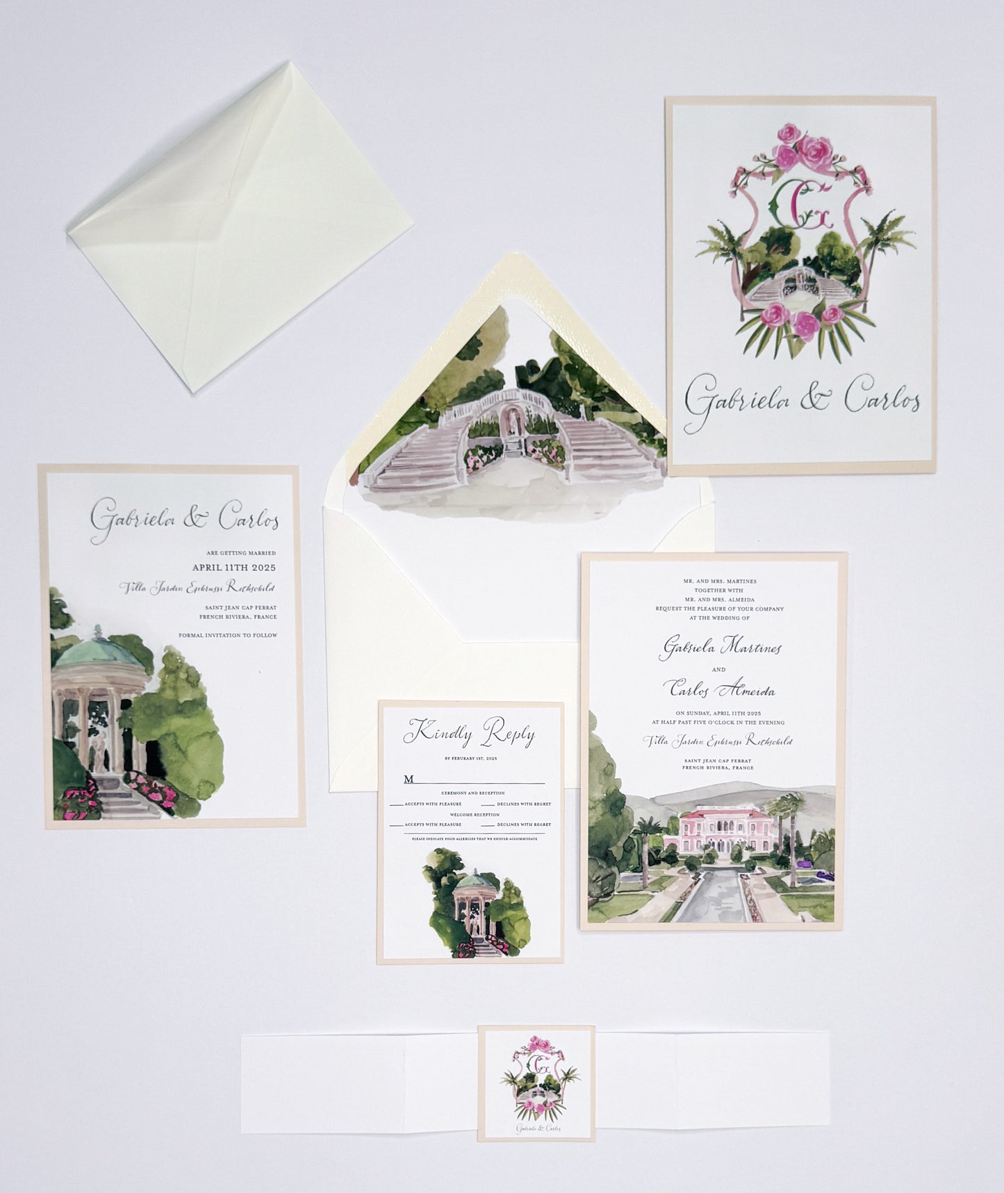 Custom Wedding Villa Stationery Suit