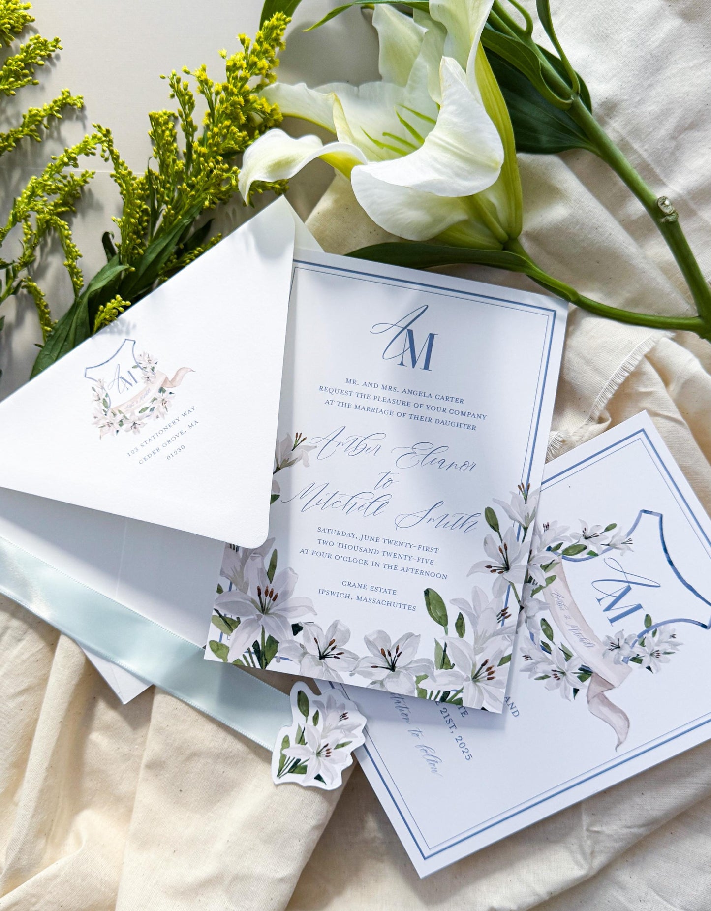Custom Watercolor Monogram Invitation Suite (Copy)