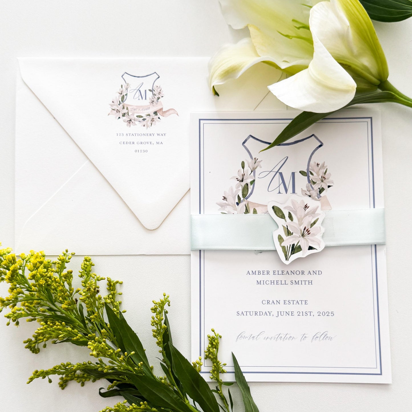 Custom Watercolor Monogram Invitation Suite (Copy)