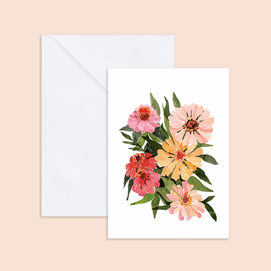 Zinnias Notecard