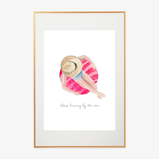 Slow Living by the Sea - Watercolor Print