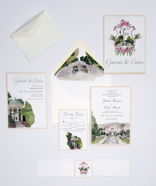 Custom Wedding Villa Stationery Suit